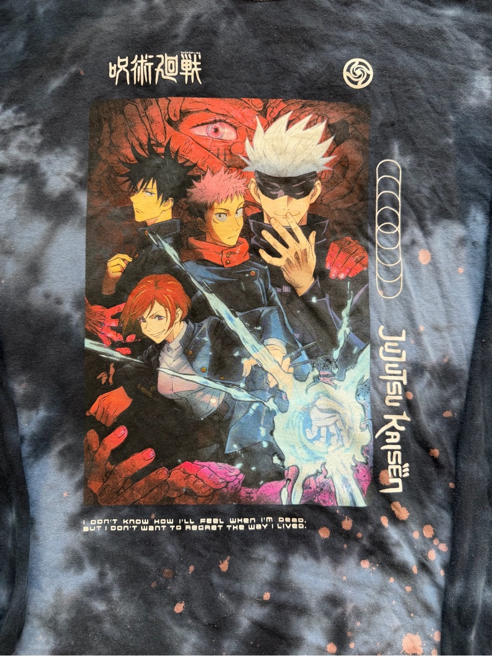 Jujutsu Kaisen Graphic Tie-Dye Tee - Black, Red, Blue